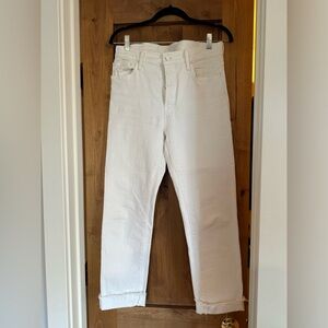 Mother The Scrapper Cuff Ankle Fray white size 27
